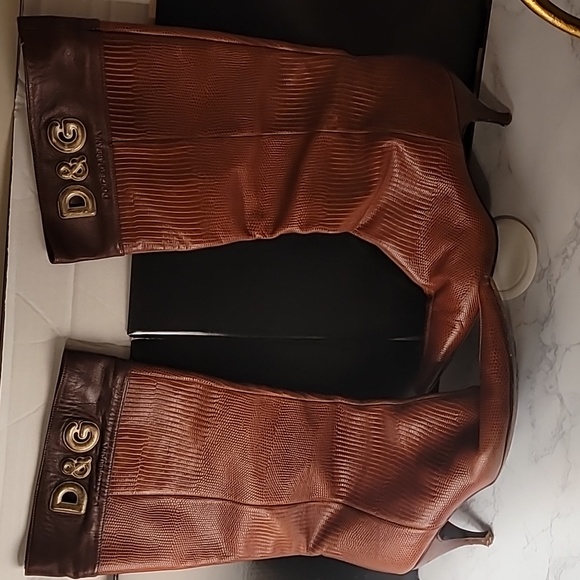 Dolce & Gabbana Shoes - AUTHENTIC DOLCE & GABBANA BROWN LEATHER LIZARD PRINT BOOTS - US 10 / EU 40